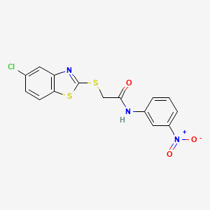 molecular formula C15H10ClN3O3S2 B3743572 2-[(5-chloro-1,3-benzothiazol-2-yl)thio]-N-(3-nitrophenyl)acetamide 