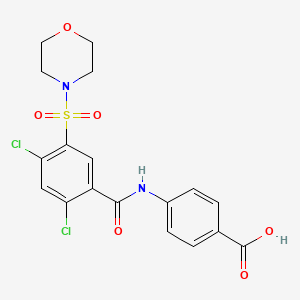 molecular formula C18H16Cl2N2O6S B3743588 4-{[2,4-dichloro-5-(4-morpholinylsulfonyl)benzoyl]amino}benzoic acid 