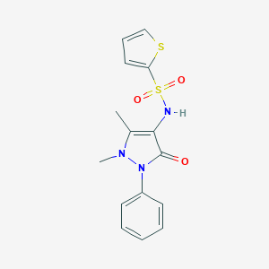molecular formula C15H15N3O3S2 B374361 N-(1,5-dimethyl-3-oxo-2-phenyl-2,3-dihydro-1H-pyrazol-4-yl)thiophene-2-sulfonamide CAS No. 302804-53-1