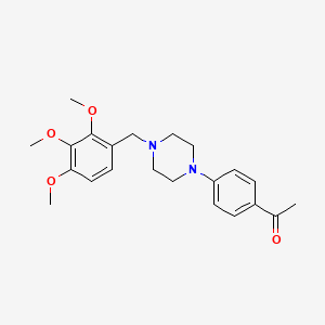 molecular formula C22H28N2O4 B3743619 1-{4-[4-(2,3,4-trimethoxybenzyl)-1-piperazinyl]phenyl}ethanone 