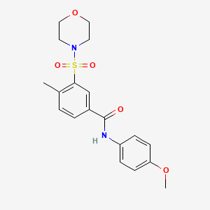 molecular formula C19H22N2O5S B3743642 N-(4-methoxyphenyl)-4-methyl-3-(4-morpholinylsulfonyl)benzamide 