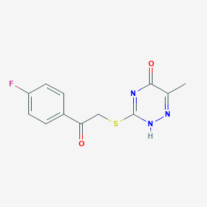molecular formula C12H10FN3O2S B374366 3-[2-(4-fluorophenyl)-2-oxoethyl]sulfanyl-6-methyl-2H-1,2,4-triazin-5-one 