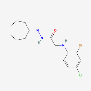 molecular formula C15H19BrClN3O B3743661 2-[(2-bromo-4-chlorophenyl)amino]-N'-cycloheptylideneacetohydrazide 