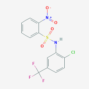 molecular formula C13H8ClF3N2O4S B3743684 N-[2-chloro-5-(trifluoromethyl)phenyl]-2-nitrobenzenesulfonamide 