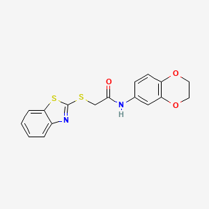 molecular formula C17H14N2O3S2 B3743717 2-(1,3-benzothiazol-2-ylthio)-N-(2,3-dihydro-1,4-benzodioxin-6-yl)acetamide 