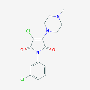 molecular formula C15H15Cl2N3O2 B374372 3-Chloro-1-(3-chlorophenyl)-4-(4-methylpiperazin-1-yl)pyrrole-2,5-dione CAS No. 303116-05-4