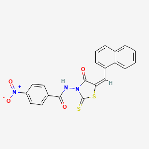 molecular formula C21H13N3O4S2 B3743733 N-[5-(1-naphthylmethylene)-4-oxo-2-thioxo-1,3-thiazolidin-3-yl]-4-nitrobenzamide 