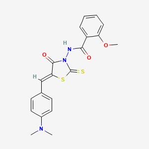 molecular formula C20H19N3O3S2 B3743738 N-{5-[4-(dimethylamino)benzylidene]-4-oxo-2-thioxo-1,3-thiazolidin-3-yl}-2-methoxybenzamide 