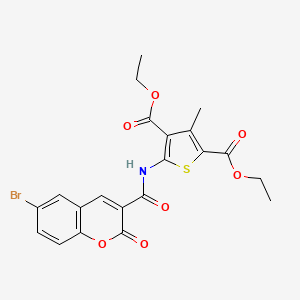 molecular formula C21H18BrNO7S B3743739 diethyl 5-{[(6-bromo-2-oxo-2H-chromen-3-yl)carbonyl]amino}-3-methyl-2,4-thiophenedicarboxylate 