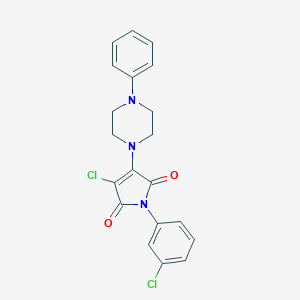 molecular formula C20H17Cl2N3O2 B374374 3-chloro-1-(3-chlorophenyl)-4-(4-phenyl-1-piperazinyl)-1H-pyrrole-2,5-dione CAS No. 303116-06-5