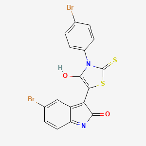 molecular formula C17H8Br2N2O2S2 B3743749 5-bromo-3-[3-(4-bromophenyl)-4-oxo-2-thioxo-1,3-thiazolidin-5-ylidene]-1,3-dihydro-2H-indol-2-one 