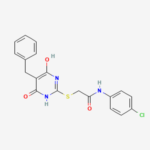 2-[(5-benzyl-4-hydroxy-6-oxo-1,6-dihydro-2-pyrimidinyl)thio]-N-(4-chlorophenyl)acetamide