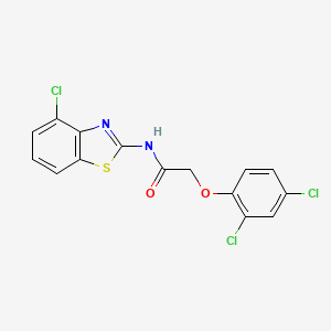 molecular formula C15H9Cl3N2O2S B3743763 N-(4-chloro-1,3-benzothiazol-2-yl)-2-(2,4-dichlorophenoxy)acetamide 