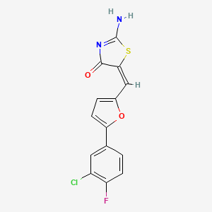 5-{[5-(3-chloro-4-fluorophenyl)-2-furyl]methylene}-2-imino-1,3-thiazolidin-4-one