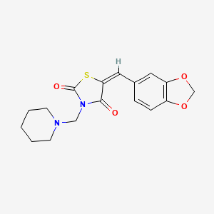 molecular formula C17H18N2O4S B3743779 5-(1,3-benzodioxol-5-ylmethylene)-3-(1-piperidinylmethyl)-1,3-thiazolidine-2,4-dione 