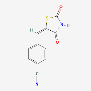 molecular formula C11H6N2O2S B3743801 4-[(2,4-dioxo-1,3-thiazolidin-5-ylidene)methyl]benzonitrile 