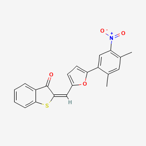 molecular formula C21H15NO4S B3743832 2-{[5-(2,4-dimethyl-5-nitrophenyl)-2-furyl]methylene}-1-benzothiophen-3(2H)-one 