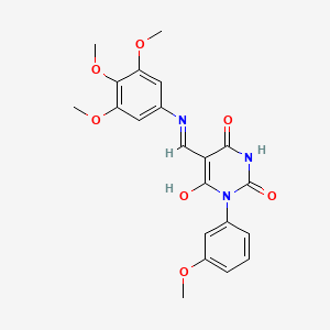 molecular formula C21H21N3O7 B3743866 1-(3-methoxyphenyl)-5-{[(3,4,5-trimethoxyphenyl)amino]methylene}-2,4,6(1H,3H,5H)-pyrimidinetrione 
