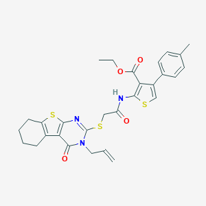 Ethyl 2-({[(3-allyl-4-oxo-3,4,5,6,7,8-hexahydro[1]benzothieno[2,3-d]pyrimidin-2-yl)sulfanyl]acetyl}amino)-4-(4-methylphenyl)-3-thiophenecarboxylate