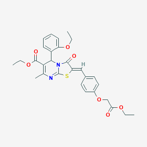 molecular formula C29H30N2O7S B374397 ethyl 2-[4-(2-ethoxy-2-oxoethoxy)benzylidene]-5-(2-ethoxyphenyl)-7-methyl-3-oxo-2,3-dihydro-5H-[1,3]thiazolo[3,2-a]pyrimidine-6-carboxylate 