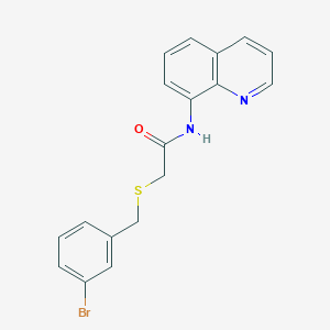 molecular formula C18H15BrN2OS B3744032 2-[(3-bromobenzyl)thio]-N-8-quinolinylacetamide 