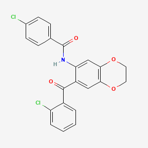 4-chloro-N-[7-(2-chlorobenzoyl)-2,3-dihydro-1,4-benzodioxin-6-yl]benzamide