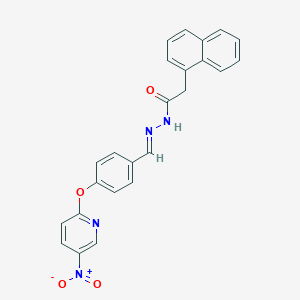 molecular formula C24H18N4O4 B374405 2-(naphthalen-1-yl)-N'-[(E)-{4-[(5-nitropyridin-2-yl)oxy]phenyl}methylidene]acetohydrazide 