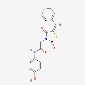 molecular formula C18H14N2O4S B3744060 2-(5-benzylidene-2,4-dioxo-1,3-thiazolidin-3-yl)-N-(4-hydroxyphenyl)acetamide 