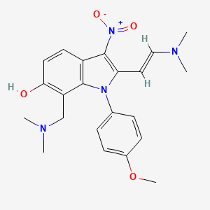 molecular formula C22H26N4O4 B3744066 7-[(dimethylamino)methyl]-2-[2-(dimethylamino)vinyl]-1-(4-methoxyphenyl)-3-nitro-1H-indol-6-ol 