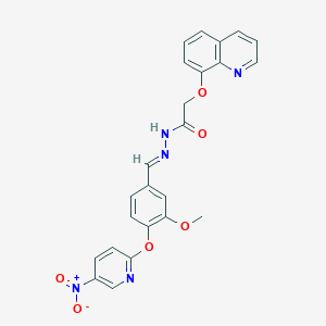 molecular formula C24H19N5O6 B374409 N'-[4-({5-nitro-2-pyridinyl}oxy)-3-methoxybenzylidene]-2-(8-quinolinyloxy)acetohydrazide 