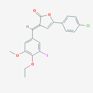 molecular formula C20H16ClIO4 B374410 (3E)-5-(4-chlorophenyl)-3-(4-ethoxy-3-iodo-5-methoxybenzylidene)furan-2(3H)-one 