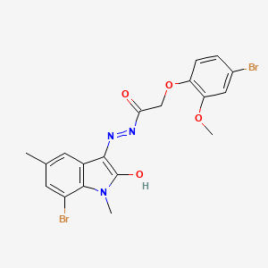molecular formula C19H17Br2N3O4 B3744101 N'-(7-bromo-1,5-dimethyl-2-oxo-1,2-dihydro-3H-indol-3-ylidene)-2-(4-bromo-2-methoxyphenoxy)acetohydrazide 