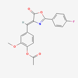 molecular formula C19H14FNO5 B3744111 4-{[2-(4-fluorophenyl)-5-oxo-1,3-oxazol-4(5H)-ylidene]methyl}-2-methoxyphenyl acetate 