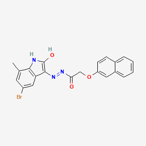 N'-(5-bromo-7-methyl-2-oxo-1,2-dihydro-3H-indol-3-ylidene)-2-(2-naphthyloxy)acetohydrazide