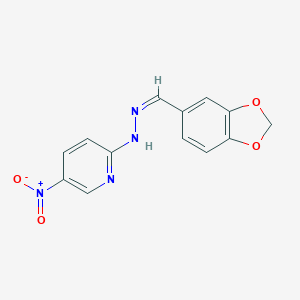 molecular formula C13H10N4O4 B374415 1,3-Benzodioxole-5-carbaldehyde {5-nitro-2-pyridinyl}hydrazone 