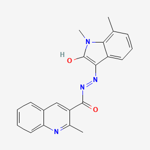 N'-(1,7-dimethyl-2-oxo-1,2-dihydro-3H-indol-3-ylidene)-2-methyl-3-quinolinecarbohydrazide