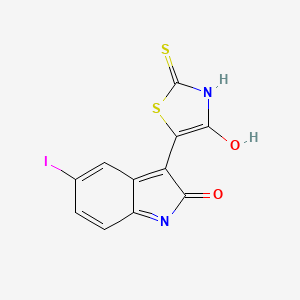 molecular formula C11H5IN2O2S2 B3744170 5-iodo-3-(4-oxo-2-thioxo-1,3-thiazolidin-5-ylidene)-1,3-dihydro-2H-indol-2-one 
