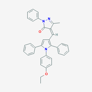 molecular formula C35H29N3O2 B374418 (4Z)-4-{[1-(4-ethoxyphenyl)-2,5-diphenyl-1H-pyrrol-3-yl]methylidene}-5-methyl-2-phenyl-2,4-dihydro-3H-pyrazol-3-one 