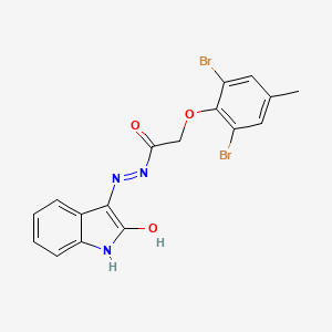 2-(2,6-dibromo-4-methylphenoxy)-N'-(2-oxo-1,2-dihydro-3H-indol-3-ylidene)acetohydrazide