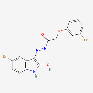 N'-(5-bromo-2-oxo-1,2-dihydro-3H-indol-3-ylidene)-2-(3-bromophenoxy)acetohydrazide