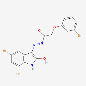2-(3-bromophenoxy)-N'-(5,7-dibromo-2-oxo-1,2-dihydro-3H-indol-3-ylidene)acetohydrazide