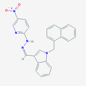 molecular formula C25H19N5O2 B374423 1-(1-naphthylmethyl)-1H-indole-3-carbaldehyde {5-nitro-2-pyridinyl}hydrazone 
