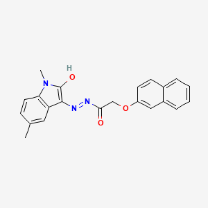 molecular formula C22H19N3O3 B3744245 N'-(1,5-dimethyl-2-oxo-1,2-dihydro-3H-indol-3-ylidene)-2-(2-naphthyloxy)acetohydrazide 