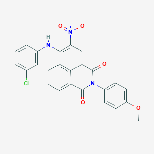 molecular formula C25H16ClN3O5 B374425 6-(3-chloroanilino)-5-nitro-2-(4-methoxyphenyl)-1H-benzo[de]isoquinoline-1,3(2H)-dione 