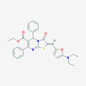 molecular formula C30H29N3O4S B374426 ethyl (2Z)-2-[[5-(diethylamino)furan-2-yl]methylidene]-3-oxo-5,7-diphenyl-5H-[1,3]thiazolo[3,2-a]pyrimidine-6-carboxylate CAS No. 340294-72-6