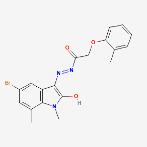molecular formula C19H18BrN3O3 B3744261 N'-(5-bromo-1,7-dimethyl-2-oxo-1,2-dihydro-3H-indol-3-ylidene)-2-(2-methylphenoxy)acetohydrazide 
