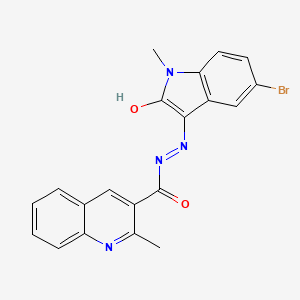 molecular formula C20H15BrN4O2 B3744263 N'-(5-bromo-1-methyl-2-oxo-1,2-dihydro-3H-indol-3-ylidene)-2-methyl-3-quinolinecarbohydrazide 