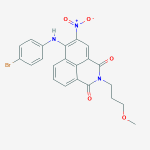 molecular formula C22H18BrN3O5 B374427 6-(4-Bromoanilino)-2-(3-methoxypropyl)-5-nitrobenzo[de]isoquinoline-1,3-dione 