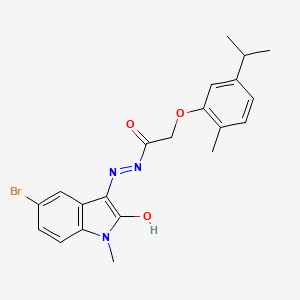 molecular formula C21H22BrN3O3 B3744271 N'-(5-bromo-1-methyl-2-oxo-1,2-dihydro-3H-indol-3-ylidene)-2-(5-isopropyl-2-methylphenoxy)acetohydrazide 