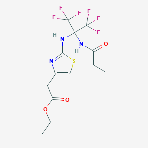 molecular formula C13H15F6N3O3S B3744276 ethyl (2-{[2,2,2-trifluoro-1-(propionylamino)-1-(trifluoromethyl)ethyl]amino}-1,3-thiazol-4-yl)acetate 
